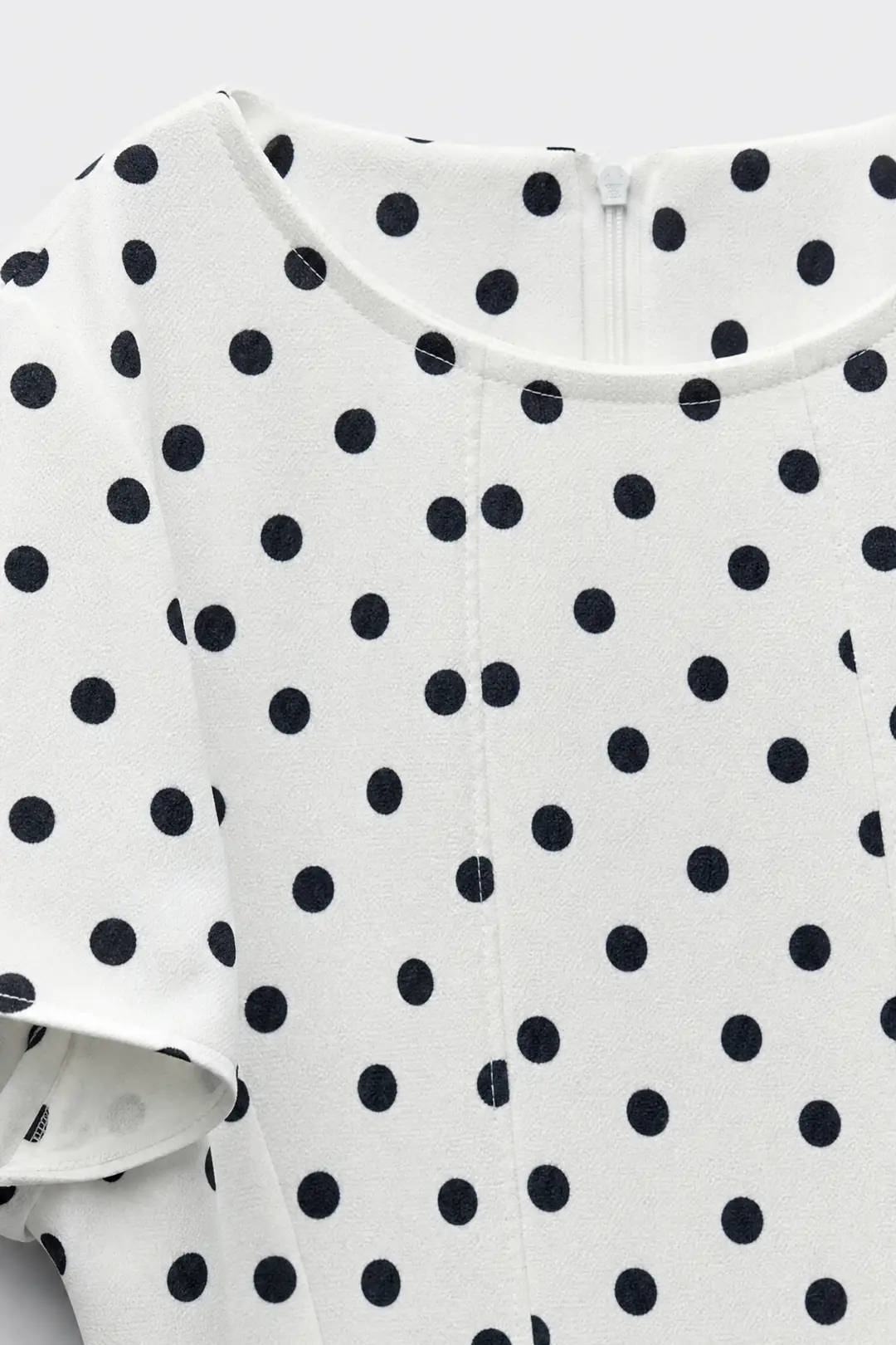 Yarım Kol Volanlı Elbise Puantiye