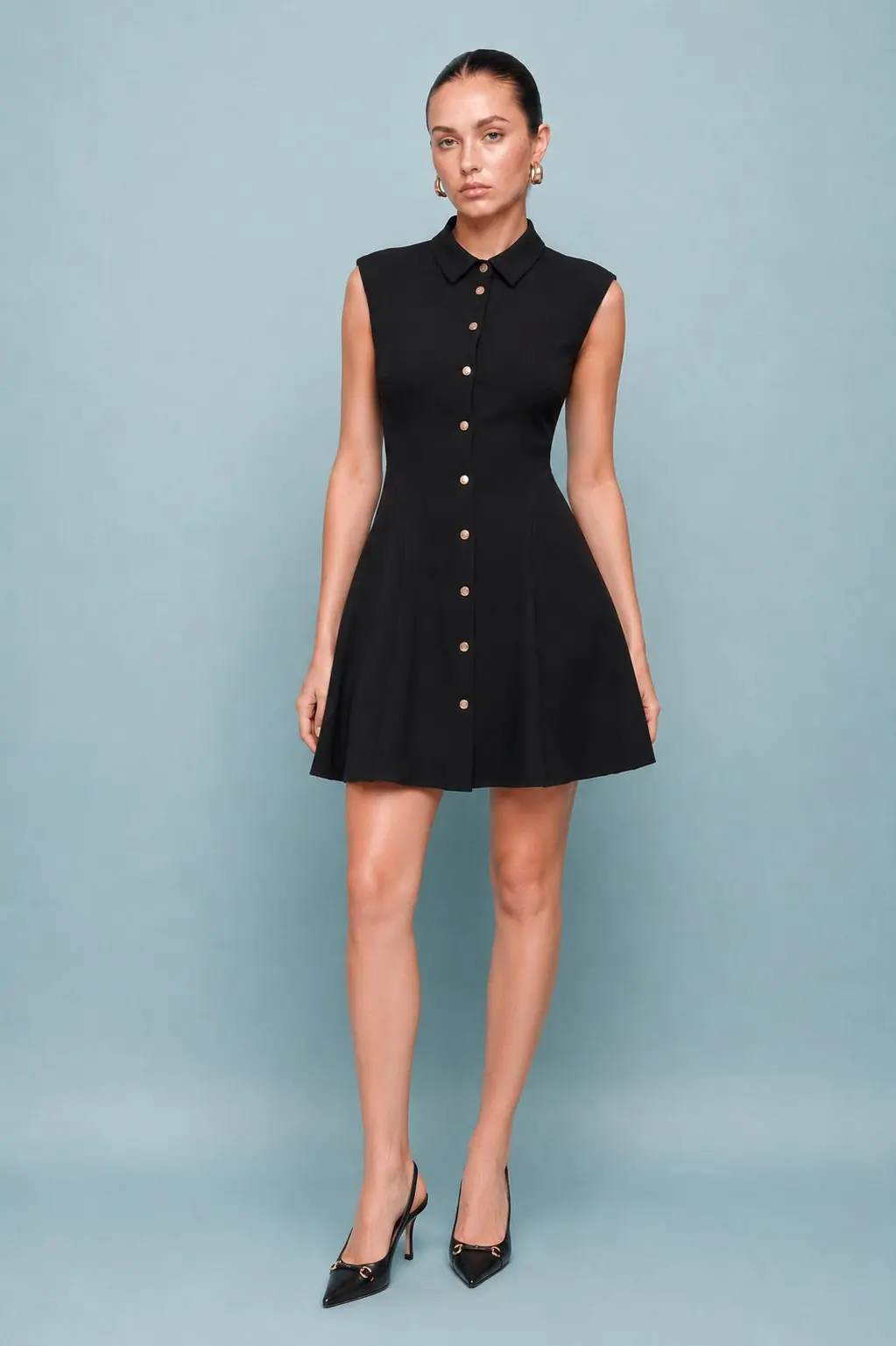 Ürün görseli: Valerie Gold Button Mini Dress